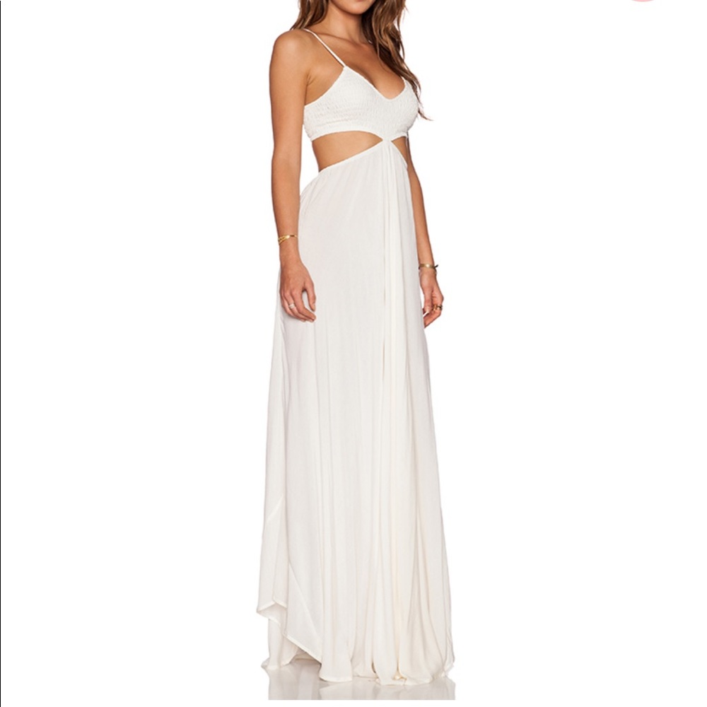 Indah Cutaway Dress in light Cream color - Small